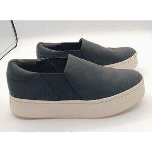 Vince Sneakers Shoes Wn 7M Black Warren Fabric Slip On Platform Casual Preppy